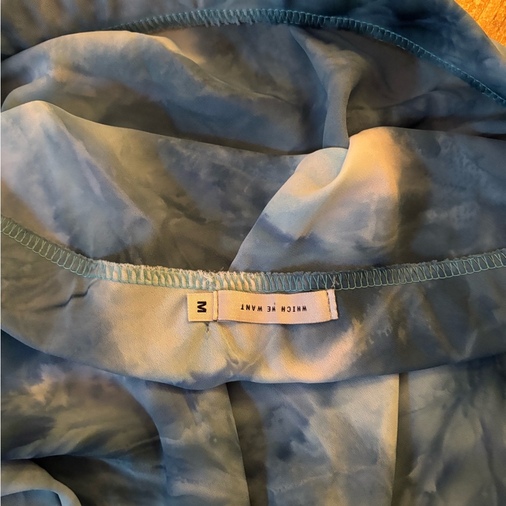Sheer Blue and Cream Tie Dye Skirt